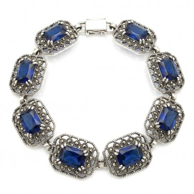 Real Gift of Nature 28.5 carat African Kyanite .928 Sterling Silver handcrafted Bracelet