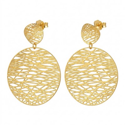 Dubai Style - .925 Sterling Silver dipped in 22K Gold handmade Earrings