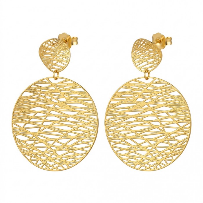 Dubai Style - .925 Sterling Silver dipped in 22K Gold handmade Earrings