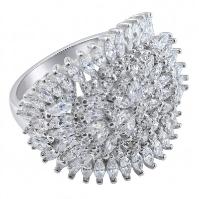 Real Beauty - 8.5 carat White Topaz .925 Sterling Silver Handcrafted Statement Ring size 7 3/4