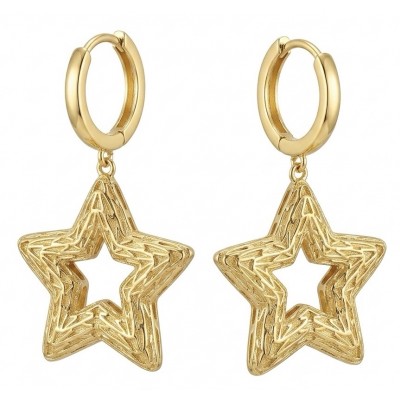 Golden Stars - Dubai Style - .925 Sterling Silver dipped in 22K Gold handmade Earrings