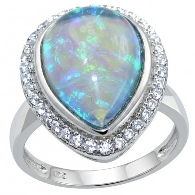 Endless Ocean Genuine 14.5 carat doublet Australian Opal .925 Sterling Silver handmade Ring size 6