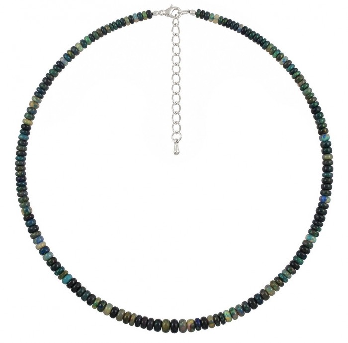 Mystery 22.2 carat Black Opal .925 Sterling Silver .925 Sterling Silver Statement Necklace