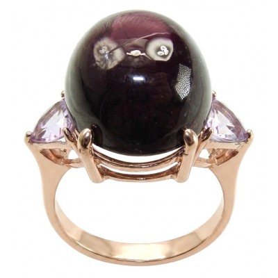 Cherry-Pick Natural 28.4 carat Mozambique Ruby .925 Sterling Silver dipped in 22K Gold handmade Large Statement Ring size 7 1/2