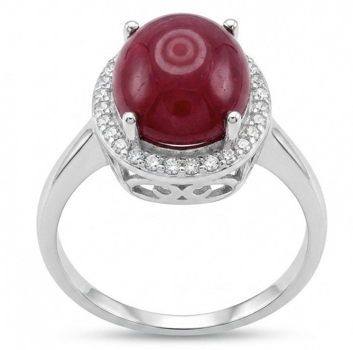 Scarlett 10.7 ctw Mozambique Ruby .925 Sterling Silver handcrafted Statement Ring size 7