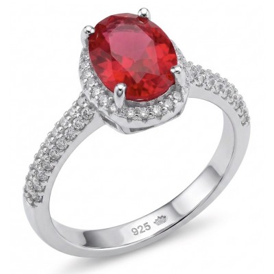 Scarlett 4.7 ctw Mozambique Ruby .925 Sterling Silver handcrafted Statement Ring size 6 1/4