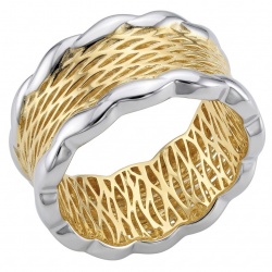Perfection Natural 18K Gold over .925 Sterling Silver ring size 7 1/4