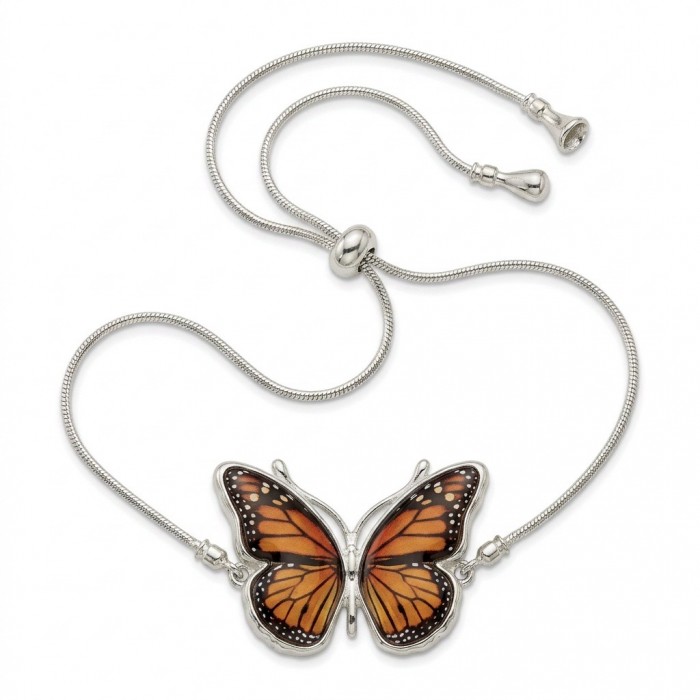 Golden Butterfly Genuine carved Baltic Amber rhodium over .925 Sterling Silver handamde Bracelet