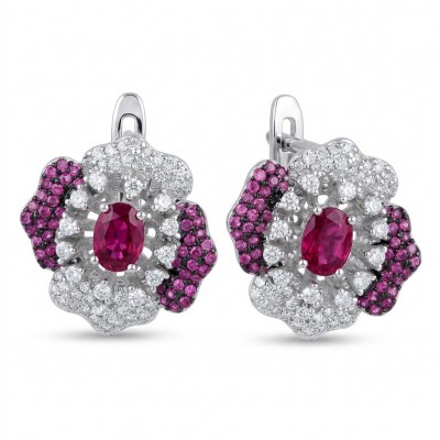 Natural 4.2 carat Mozambique Ruby .925 Sterling Silver dipped in 22K Gold Handcrafted Earrings