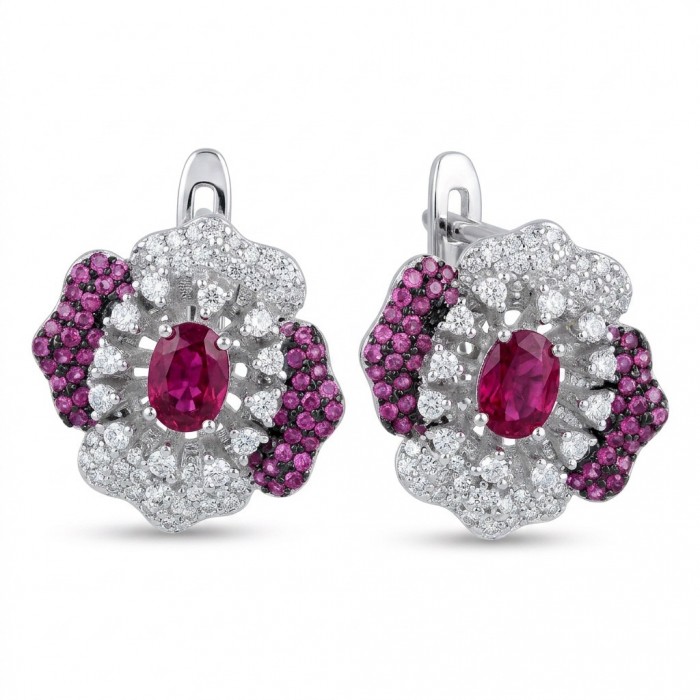 Natural 4.2 carat Mozambique Ruby .925 Sterling Silver dipped in 22K Gold Handcrafted Earrings