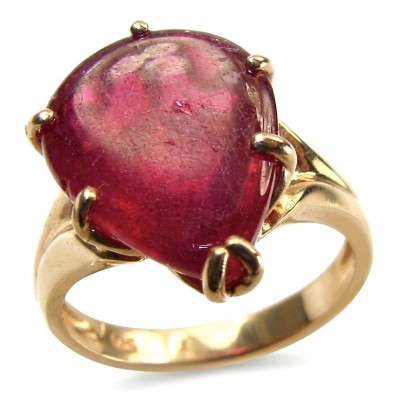 Scarlett 10.7 ctw Mozambique Ruby .925 Sterling Silver DIPPED IN 18k GOLD handcrafted Statement Ring size 6
