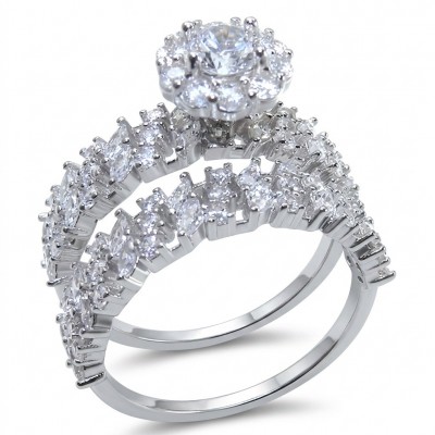 Pure Love Spectacular 7.9 carat White Topaz .925 Sterling Silver stacking ring size 9