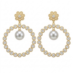 Large - Sublime natural Pearl White Tuopaz 18K Rose Gold over .925 Sterling Silver handcrafted Earrings