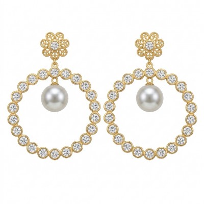 Large - Sublime natural Pearl White Tuopaz 18K Rose Gold over .925 Sterling Silver handcrafted Earrings