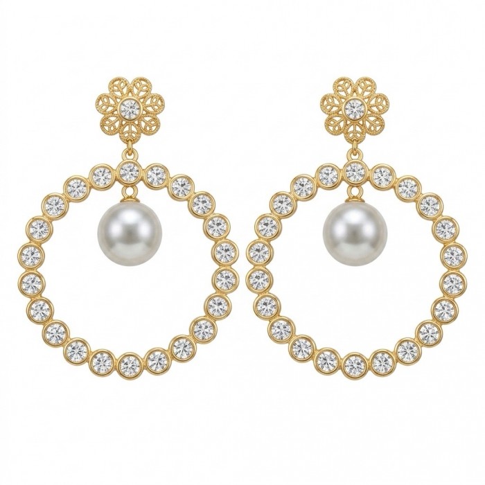 Large - Sublime natural Pearl White Tuopaz 18K Rose Gold over .925 Sterling Silver handcrafted Earrings