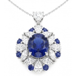 SERENITY Natural 12.5 carat African Tanzanite RHODIUM OVER .925 Sterling Silver handcrafted Necklace