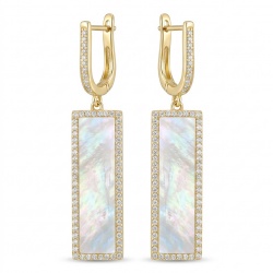 Luxurious Genuine Blister Pearl 0.4 CARAT lab grown Diamond 18K Gold over .925 Sterling Silver handcrafted Statement Earrings