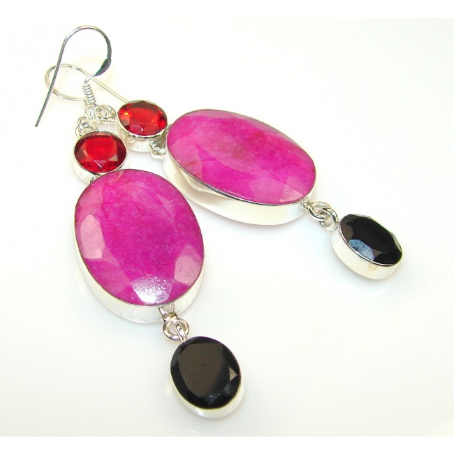 Beautiful Ruby Sterling Silver earrings