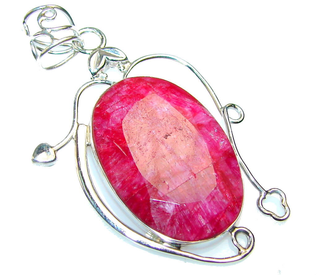 Perfect Pink Ruby Sterling Silver Pendant - 8.70g | $51.51 best price