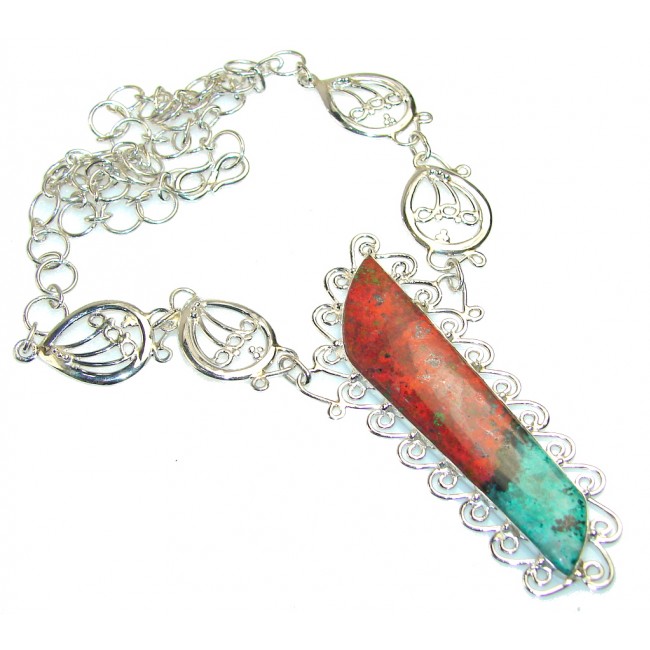 Expressions!! Red Sonora Jasper Sterling Silver Necklace