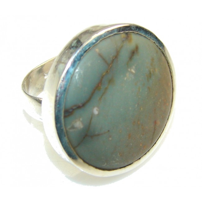 Excellent Wild Horse Jasper Sterling Silver Ring s. 9