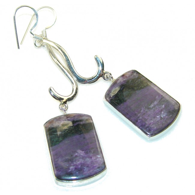 Fantastic Purple Charoite Sterling Silver earrings