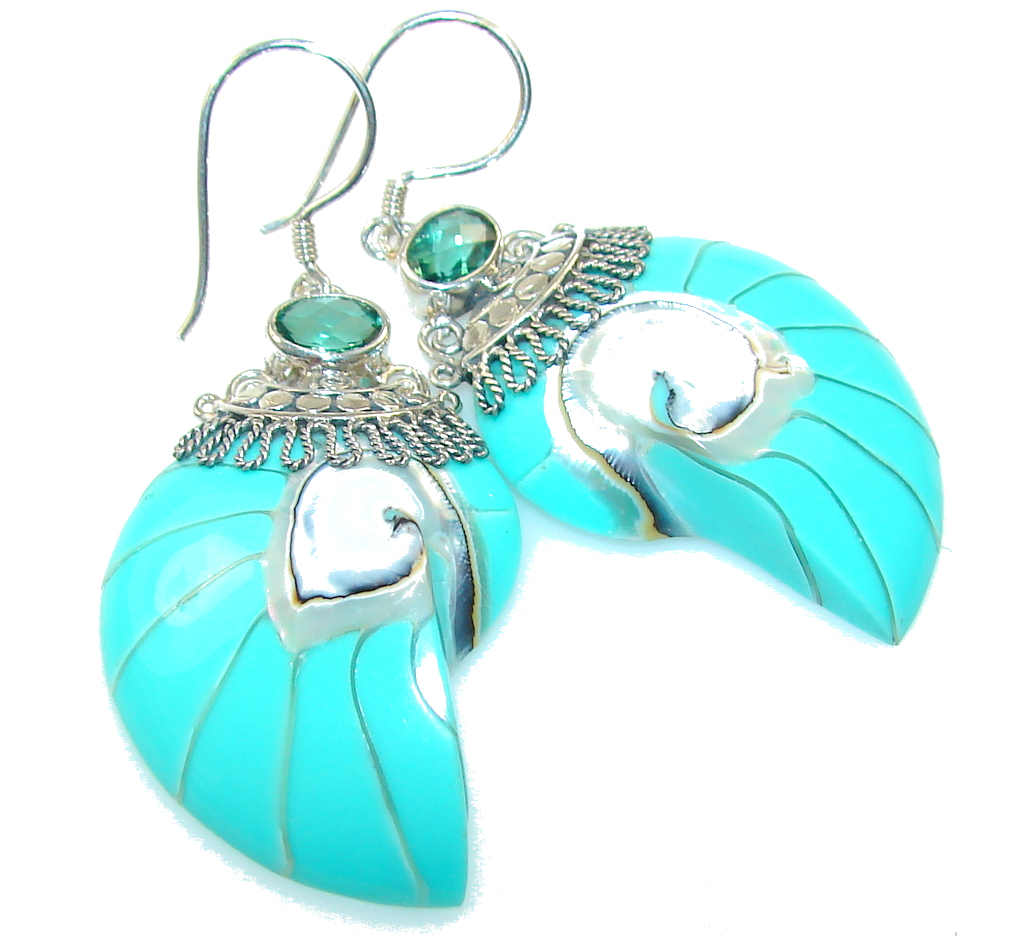 Ocean Shell Brass Earrings main image 1