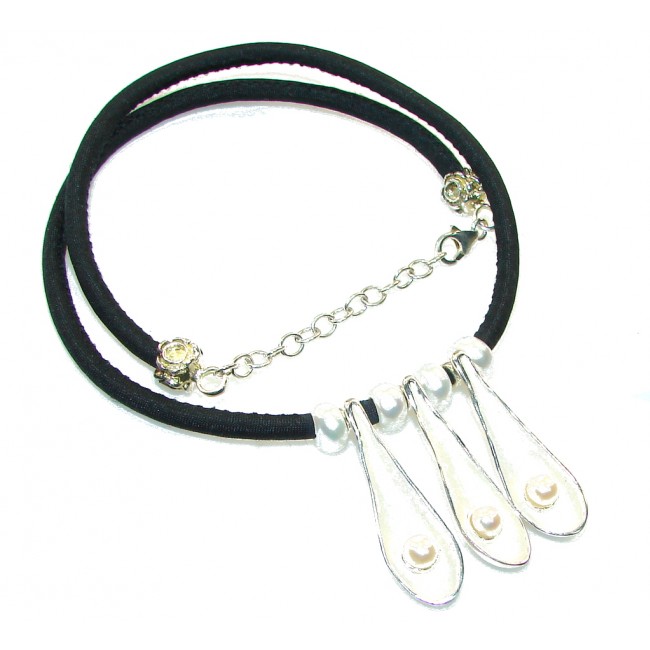 Stylish Design!! Fresh Water Pearl Silver Necklace