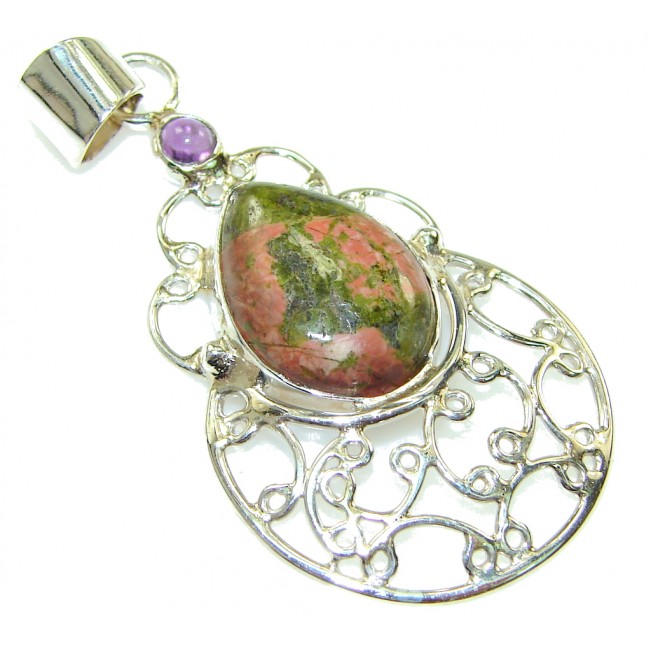 Just Perfect! Russian Unakite Sterling Silver Pendant