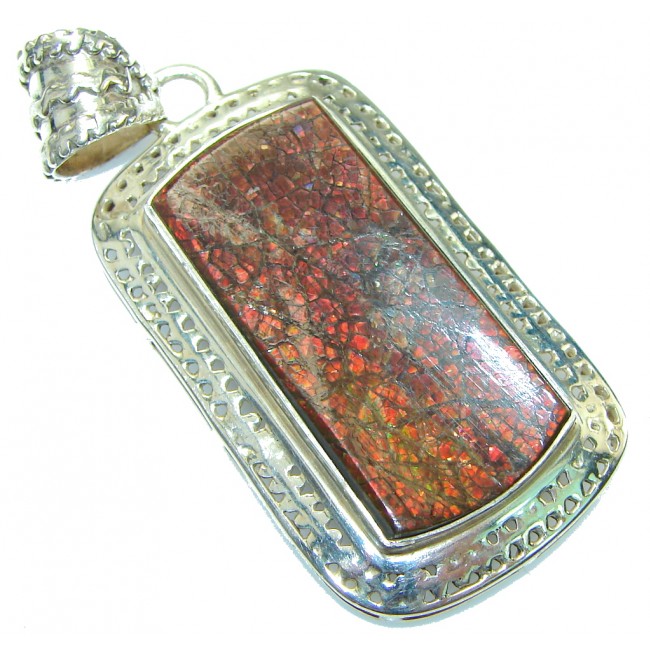 Natural Beauty!! Ammolite Sterling Silver Pendant
