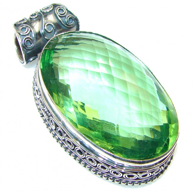 Awesome Green Quartz Sterling Silver Pendant