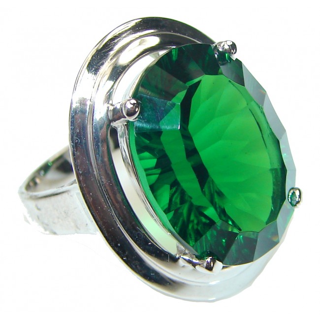 Charm Of Lime Green Helenite Sterling Silver ring s. 7