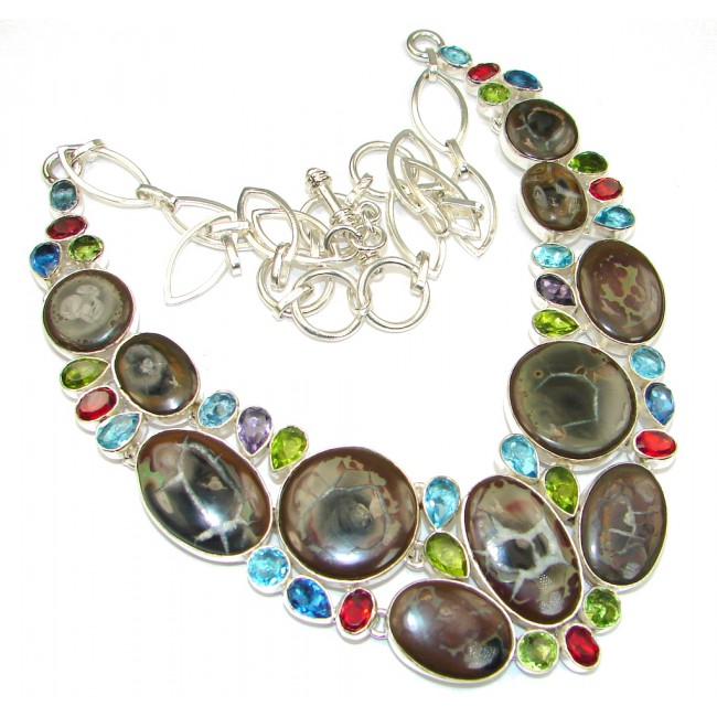 Instant Classic! Petrified Wood Sterling Silver necklace
