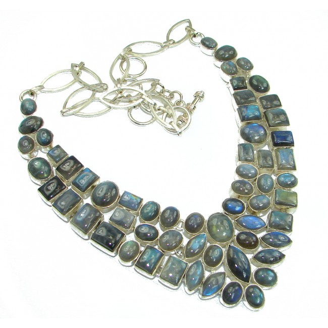 Cloud Of Desire! AAA Labradorite Sterling Silver necklace