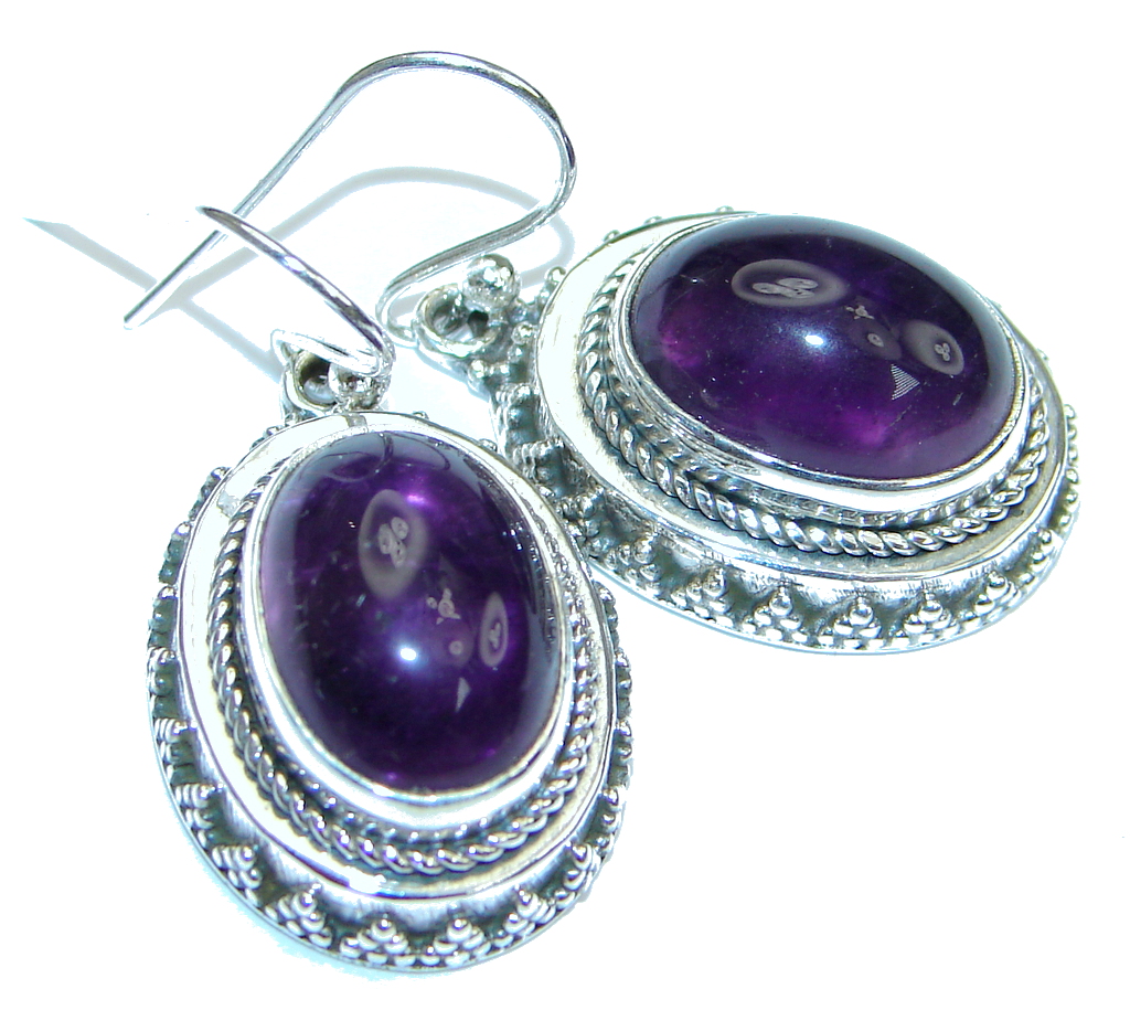 Delicate! Purple Amethyst Sterling Silver earrings - model #21-gru-15-40