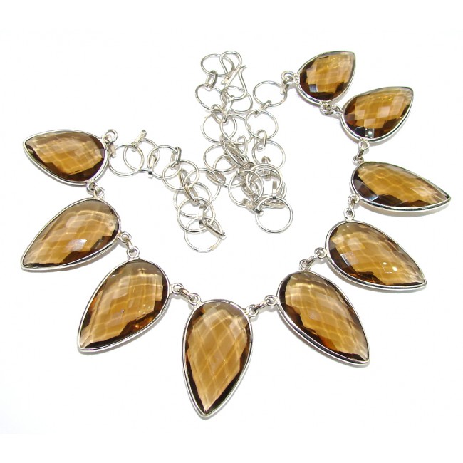 Duality In Brown! Light Smoky Topaz Sterling Silver necklace