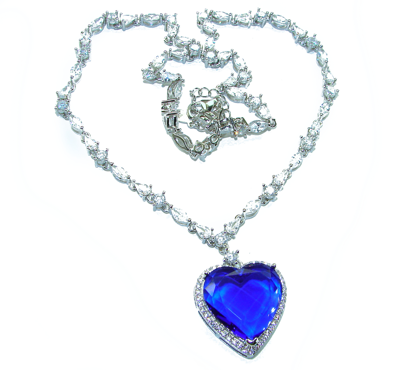Titanic - Heart of The Ocean Necklace ~ 30.5 Ct Blue Sapphire