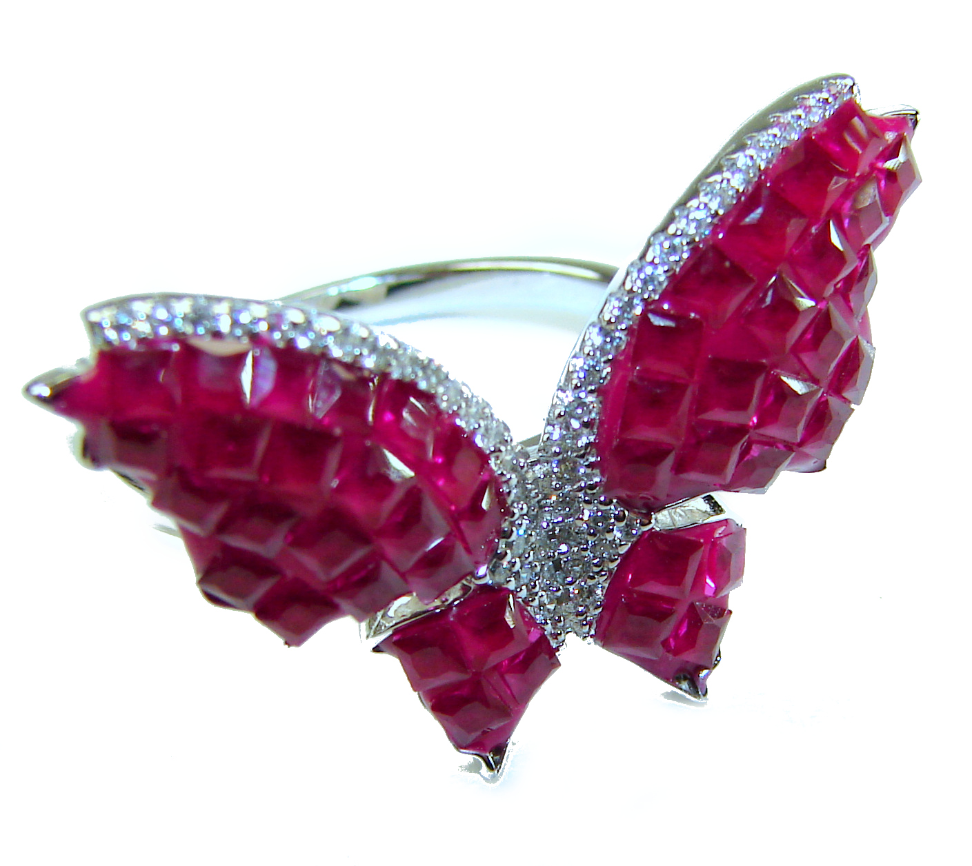 Precious Butterfly Genuine 10.5 carat Kasmir Ruby .925 Sterling