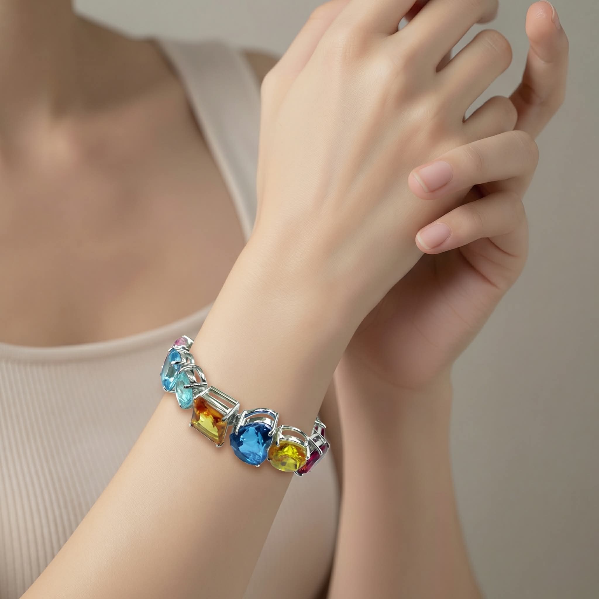 London Blue Topaz Bracelet Sterling Silver | 65.5 CT