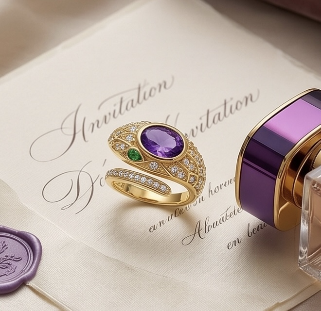 Amethyst Ring Sterling Silver | 8.5ct Cobra Statement