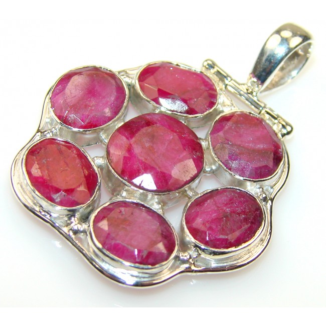 Simple Ruby Sterling Silver Pendant