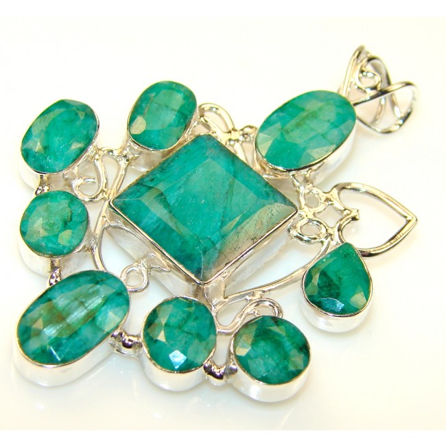 Minty Fresh Emerald Sterling Silver Pendant