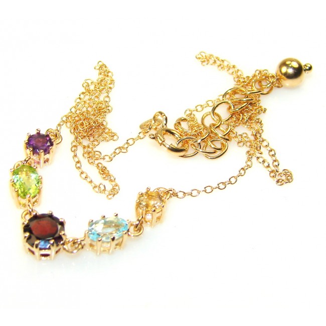 Gorgeous Gold Plated Multigem Sterling Silver necklace