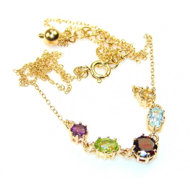 Gorgeous Gold Plated Multigem Sterling Silver necklace