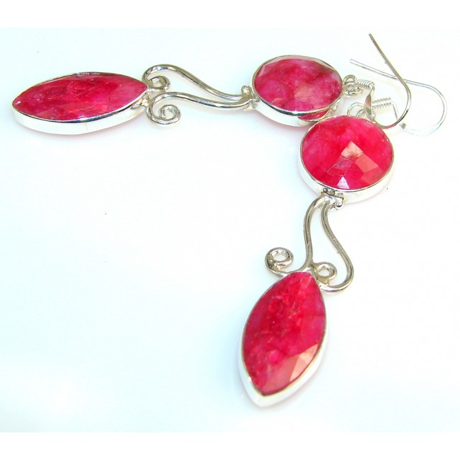 Hot Personality Of Ruby Sterling Silver earrings