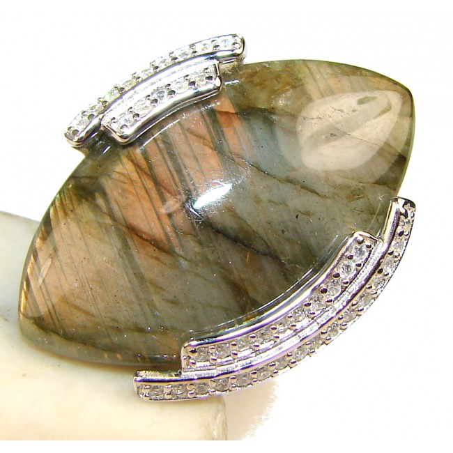 Awesome Color Of Labradorite Sterling Silver Ring s. 11 1/4