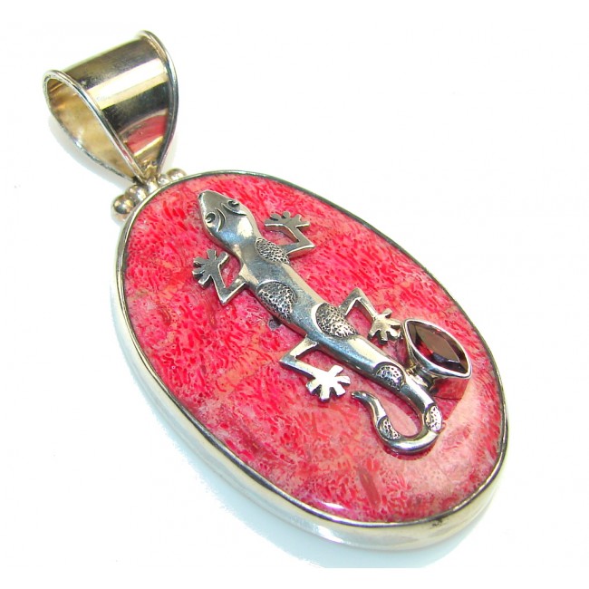 Fantastic Fossilized Coral Sterling Silver pendant