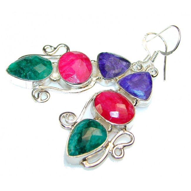 Fantasy Emerald Sterling Silver earrings