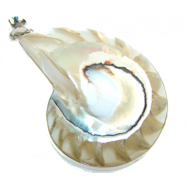 Big!! Special Ocean Shell Sterling Silver Pendant