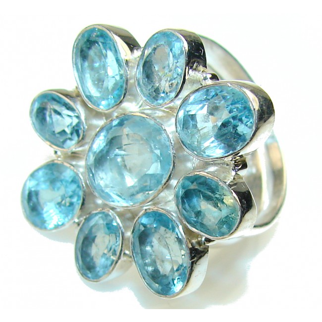My Sweet!! Swiss Blue Topaz Sterling Silver Ring s. 10 3/4